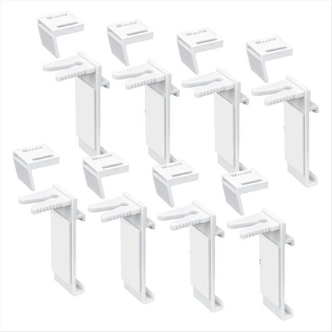 Set di 8 staffe di montaggio in PVC per tende a rullo Klemmfix, ricambi per tende a rullo doppie. (1/5)