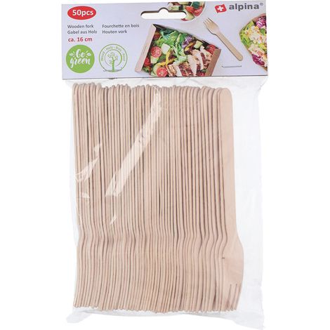 Alpina - Fourchettes jetables en bois 16 cm 50 pcs. (1/2)
