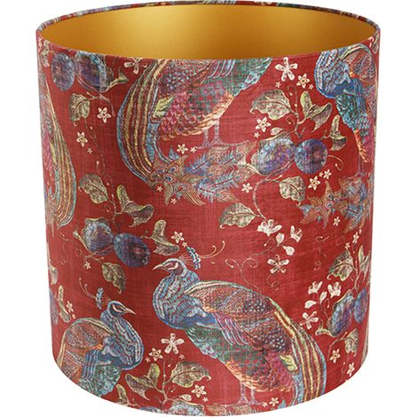 Velour Lampenschirm Pfau Design 40/40/40 Gold innen (1/4)