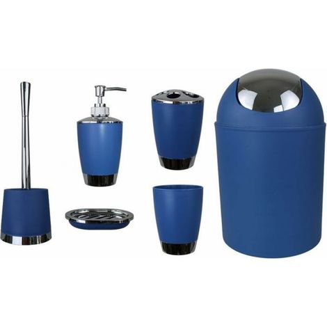 Jeu de 6accessoires de salle de bain Dont distributeur de savon brosse de WC et porte-brosse Noir couleurs multi VETEMENT CUISINIER (1/4)