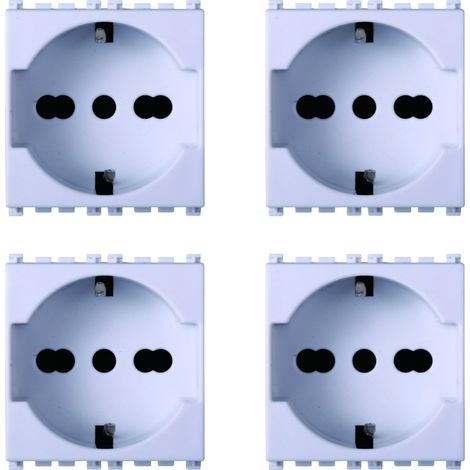 gloca Presa Schuko 2P+T 16A Compatibile Arké (4, Bianco) (1/4)