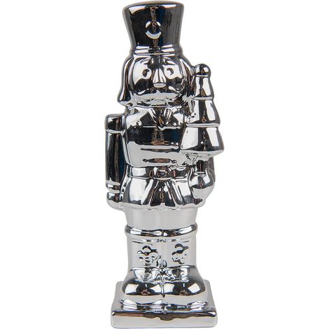 Statue Décorative Casse-noisette de Noël en Porcelaine Argentée Style Moderne 19 cm - PANGIVO (1/4)