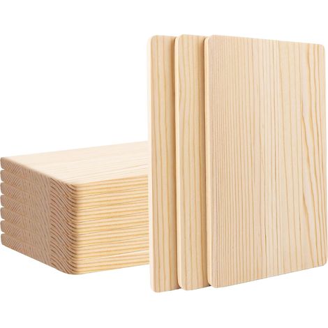 Planche Bois 10 Pièces - Planches en Bois de Pin Naturel 24x14x1 cm, Planche Apéro, Planche de Bois Non Traité pour Petit-Déjeuner, Charcuterie, Légumes - Idéal pour DIY (1/5)