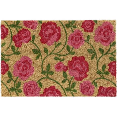 Zerbino in fibra di cocco con bellissime rose (1/5)