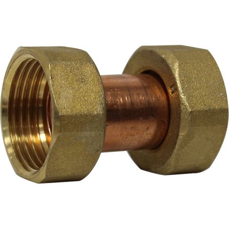 Arcanaute – Raccord laiton droit femelle/femelle 1" (26/34) à joint plat – Norme EN 1254-1 pour installations d’eau et chauffage (1/4)
