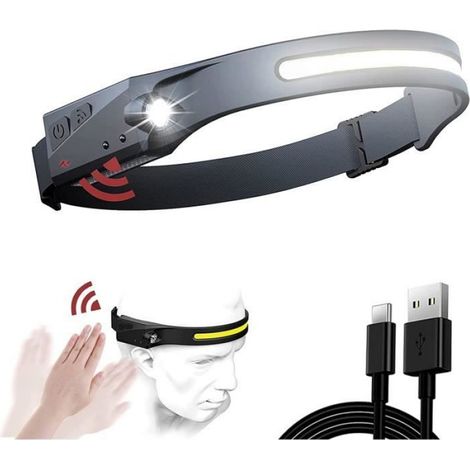 Lampe Frontale Rechargeable - Torche Puissante - Étanche - 2 Modes - 350 Lumens - USB - 1200mAh (1/5)