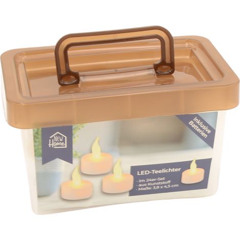 LED-Teelichter-Box 24er Set flackerndes Licht Kerzenlicht Deko Kerze (1/2)