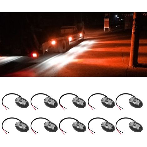 Lot de 10 voyants LED pour camion et remorque, feux latéraux à économie d'énergie, indicateurs lumineux 12V, ampoules longue durée. (1/5)