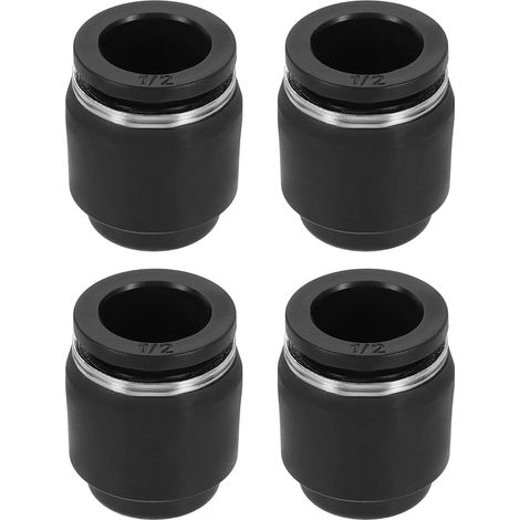 Lot de 4 raccords de bouchon pneumatique, tube OD de 1,27 cm, en plastique pour connecter le tuyau d'air pour systèmes hydrauliques et pneumatiques (1/5)