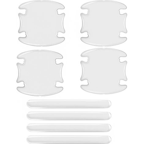 Autocollants protecteurs transparents pour poignées de porte de voiture, anti-chocs et anti-rides, bandes invisibles pour une protection complète (1/4)