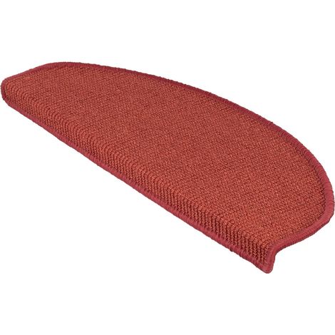 Sisal-Stufenmatte Pure Nature Halbrund Rot 23,5 x 65 cm