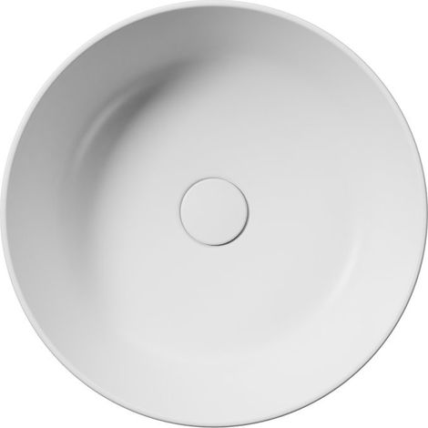 Vasque à poser KUBE X en céramique, diamètre 45 cm, blanc mat (1/4)