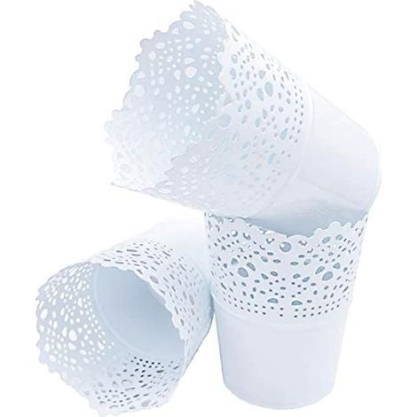 Organisateur cosmétique organisateur maquillage bureau 3 pièces pot fleurs métal porte pinceaux maquillage porte pinceaux pinceaux (1/5)