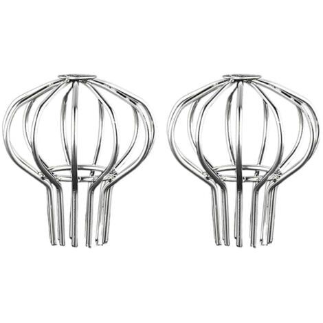 Lot de 2 protections de gouttière en acier inoxydable pour gouttière, protection contre les feuilles, la mousse, la boue et les débris (convient pour un trou de 50 mm de diamètre) (1/5)
