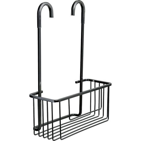 1 - Porte-Douche Suspendu - Panier De Douche - Aluminium Anticorrosion - Drainage Rapide Supporte 8 Kg - Salle De Bain Noir 28x12,8x38,5 Cm (1/5)