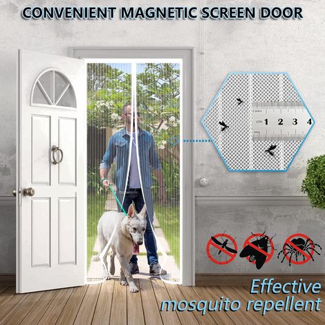 Moustiquaire Porte Fenetre 130x220, SHA2WEN Rideau Moustiquaire Magnétique Blanc, Profitez de l'été en Famille