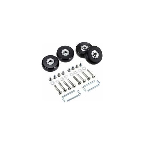 Lot de 4 roues pivotantes en caoutchouc 45mm – Compatibles valises – Installation rapide avec accessoires fournis – Déplacement fluide et silencieux (1/5)