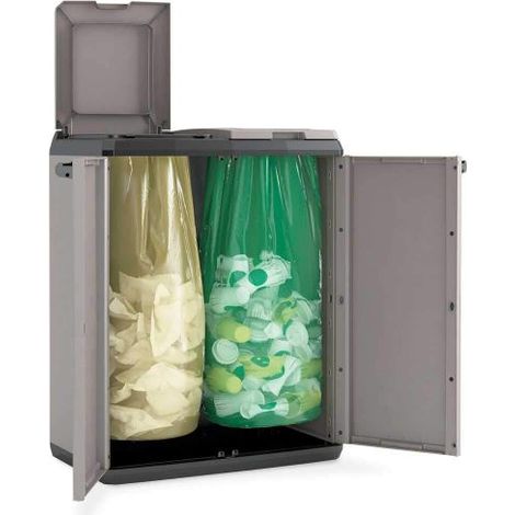 Mobile Pattumiera Differenziata in Resina Split Basic 85 x 68 x 39 cm Keter