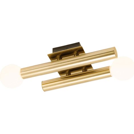 BRILLIANT Lampe Lucky Wandleuchte 2flg messing antik 2x QT14, G9, 18W, geeignet für Stiftsockellampen (nicht enthalten) Für LED-Leuchtmittel geeignet (1/3)