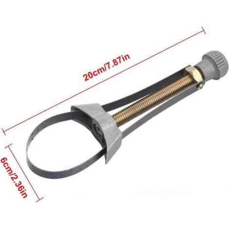 Clé pour Filtre à Huile avec Bande en Acier,Clé de Dépose du Filtre à Huile,Clé Réglable pour Filtre à Huile (1/4)