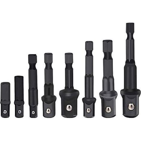 Juego de 8 adaptadores para vasos de impacto, vástago hexagonal (1/5)