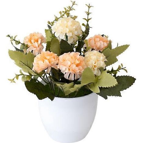 ensemble de bonsaï hortensia artificiel en plastique, imitation fleur en pot pour bureauChampagne (1/5)