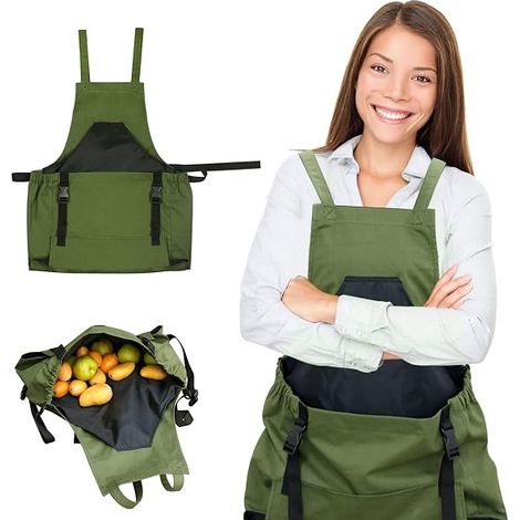 Tablier de Jardinage et Cuisine avec Poches, Imperméable pour Travail de Jardin et Récolte - Pour Hommes et Femmes - Vert (1/5)