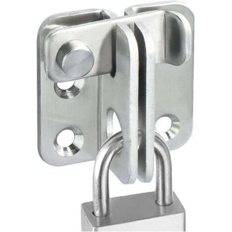Exterior Door Lock, Interior Door Lock (with Screws), Suitable for Windows, Cabinets and Gardens, Sliding Door Lock (Stainless Steel Silver Finish) (1/4)