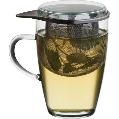 Verre de 350 ml avec infuseur à thé et couvercle (1/4)