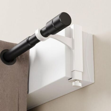Ensemble de 4 Supports de Tringles à Rideaux réglables pour Les coffres de Volets roulants, Aucun perçage n'est nécessaire, Facile à Installer, Hauteur de 14.5 à 24 cm, pour tringles de Ø19, 25, 28mm (1/5)