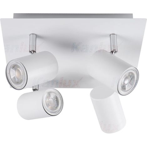 Luminaire mural et plafonnier EVALO – 4 spots orientables – Blanc – Aluminium – GU10 (1/4)