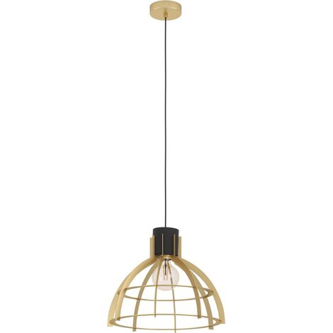 EGLO Pendelleuchte Esstisch Stillington, Hängelampe für Wohnzimmer und Esszimmer, Esszimmerlampe aus Metall in schwarz und gold, Lampe hängend mit E27 Fassung