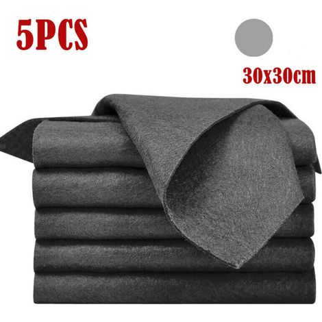 Chiffon Nettoyage Verre - Microfibre Réutilisable - Pour Vitres Cuisine Voiture - 40x50 cm et 30x30 cm - Lot de 5 (1/5)