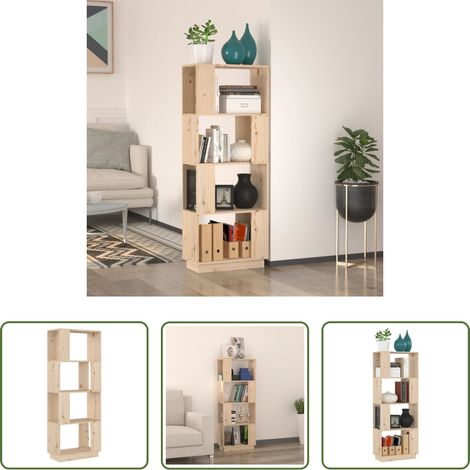 vidaXL Étagère en bois - Bibliothèque/Séparateur de pièce 51x25x132 cm Pin solide (1/5)