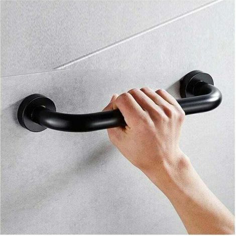 Poignée Barre d'appui Sécurité Baignoire WC Douche pour Enfants Femme Personne Agé, 30cm Noir (1/4)