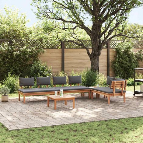 Gartensofa-set 5 pcs Braun und Grau (1/5)