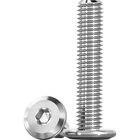 Vis à tête plate Inox A2 (INBUS) - M6 x 35 mm - Lot de 20 pièces - Vis à empreinte hexagonale - Pour Meubles, Métal, Bois, Extérieur (1/5)
