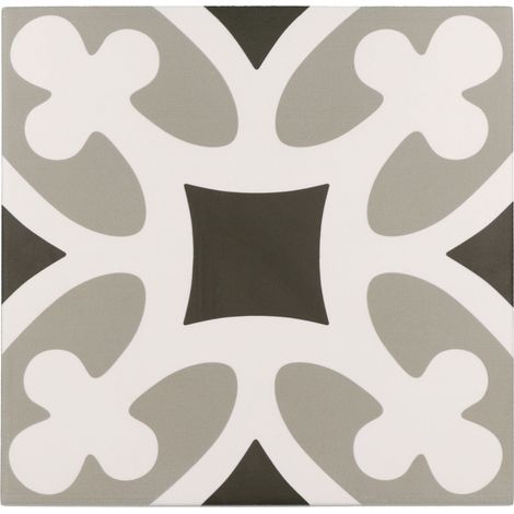 Carrelage sol / mur effet ciment à motif 20x20 cm RIVOLI - PLAZA GRIS(vendu par boite de 1m2) (1/2)