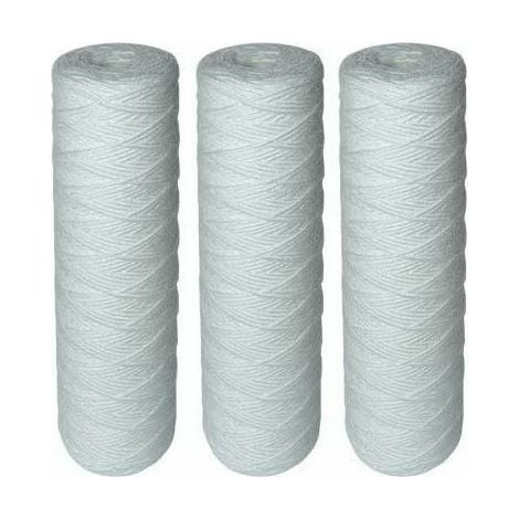 Groofoo – Lot de 4 cartouches filtrantes bobinées pour filtre à eau – Filtration des sédiments jusqu’à 25 microns – Standard 10" – Préfiltration pour eau domestique (1/4)