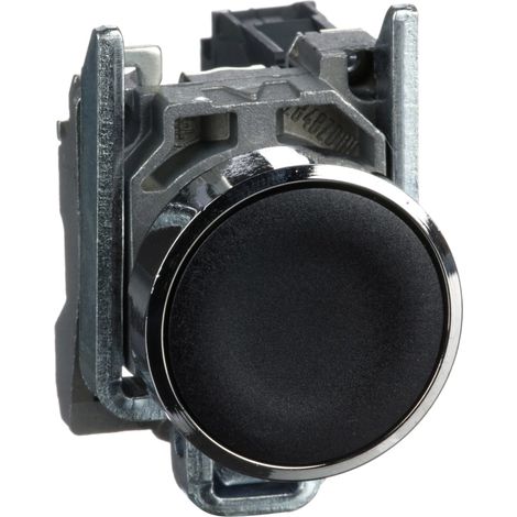 Harmony bouton-poussoir noir Ø22 - à impulsion affleurant - 1F - XB4BA21