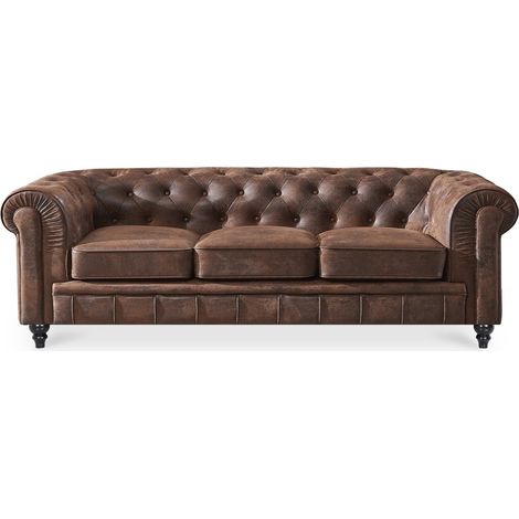 Canapé Chesterfield 3 Places Vintage