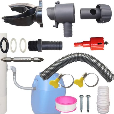 Sistema di raccolta dell'acqua piovana per pluviali con diametro da 70 a 110 mm, collettore d'acqua con accessori di montaggio (1/5)