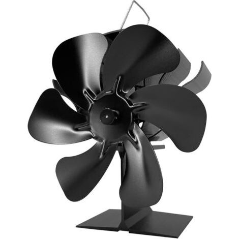 Enowelir Ventilateur de poêle à bois à 6 pales avec thermomètre, alimenté par la chaleur pour poêle à bois/cheminée/gaz/bûches (mini) (1/5)