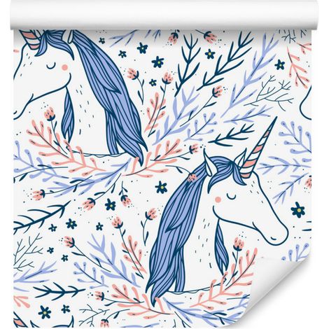 Carta da parati con unicorni in stile scandinavo per soggiorno e camera da letto, 50x1000 (1/5)
