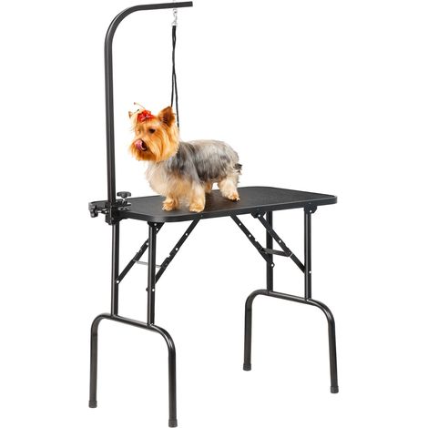Yaheetech – Table de toilettage pour chien et chat pliable 80,5 × 46 × 76 cm – Antidérapante avec bras et anneau – Capacité 100 kg