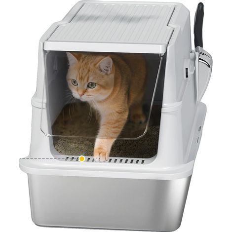 Lettiera per gatti, Dimensioni complessive 60,2 × 40,2 × 43,3 cm, Capacità di carico massima 7 kg, Design chiuso, Facile da montare, Caratteristiche di controllo degli odori (1/5)