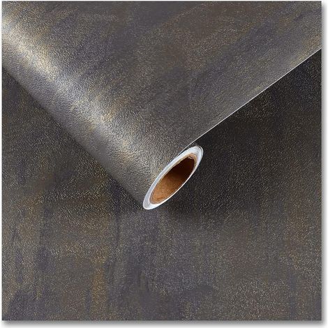 Papier peint autocollant, placage de meubles, imitation bois, 30 x 200 cm, Gris Or
