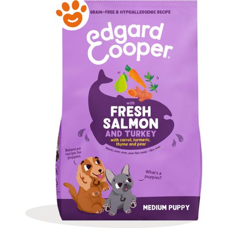 Edgard Cooper Dog Puppy con Salmone e Tacchino - Sacco 2,5 Kg -