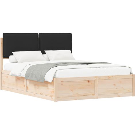 Maison Exclusive - Estructura de Cama con Cabecera Tapizada Negro