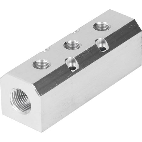Air Menfold Bloc pneumatique en aluminium grand débit 40x40 mm G1 / 2 Entrée G1 / 4 (SY40-02-4F) (1/5)